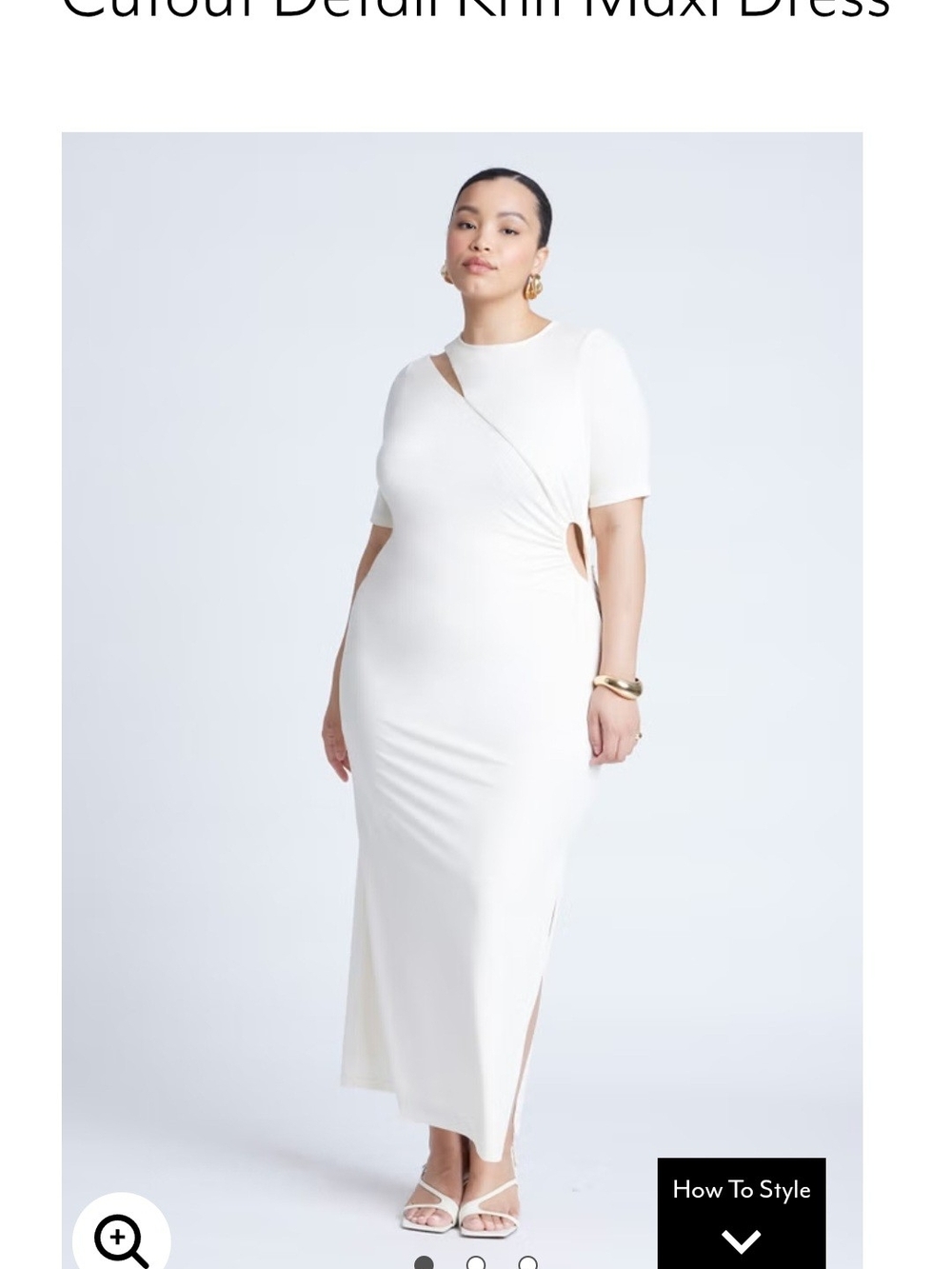 Off White Cutout Detail Maxi Dress - Classic Elegant Style